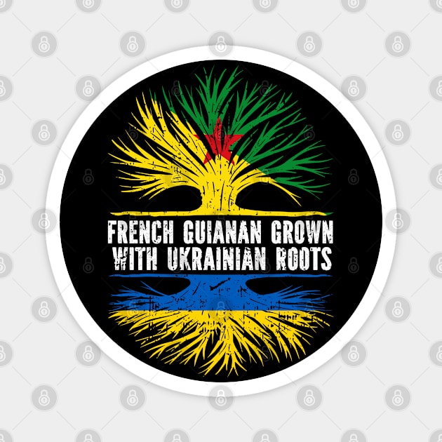 French Guianan Grown with Ukrainian Roots Flag Magnet by silvercoin